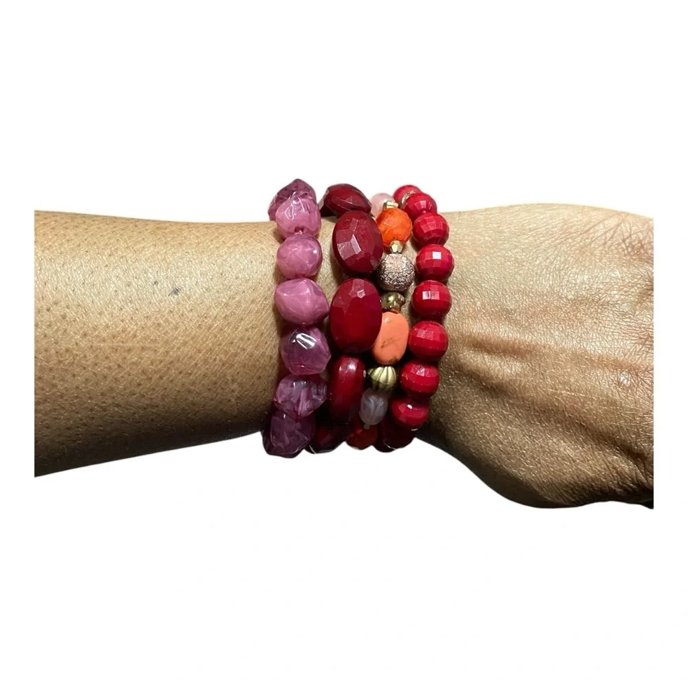 Elegant Multi-Color Stretchy  Beaded Bracelet Set